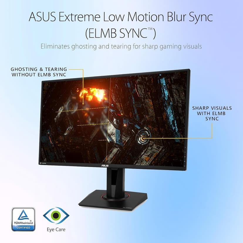 ASUS TUF 27" IPS Gaming Monitor, 2K (2560 x 1440), LED Display, 165Hz, 1ms, G-SYNC, HDR 10, 100% sRGB, Anti-Glare M, VESA Mountable, Ajustable Stand, DisplayPort x1, HDMI x2