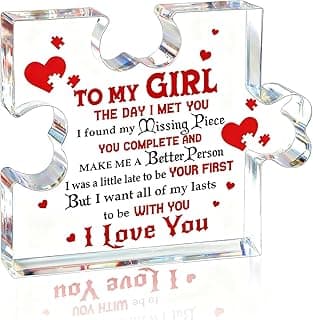I Love My Gf, I Love My Girlfriend, Gf Gifts, Miss You, Gift for Gf, Valentines Day Gifts for Gf, Girlfriend Birthday Gift Ideas, Soulmate Gifts for Her, To My Girl Acrylic Block