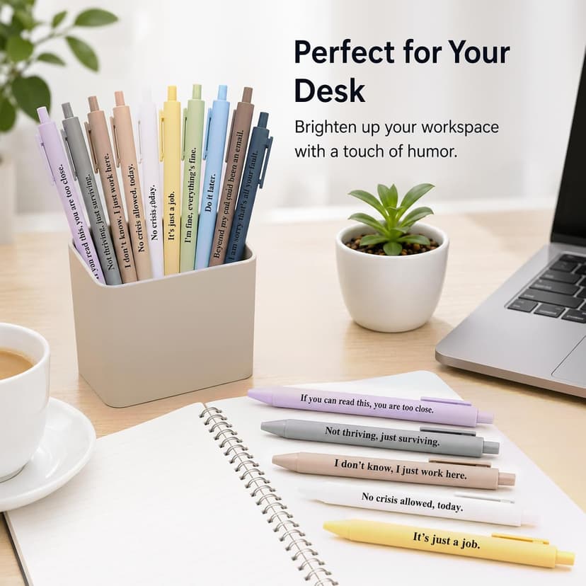 Black Ink Pens with Sayings; Sarcastic Gifts and Funny Office Gifts for Coworkers on Birthdays, at Work or for Appreciation Funny Pens for Adults, 10 Pcs Sarcastic Pens and Coworker Gifts for Work B0GY5CH68Z