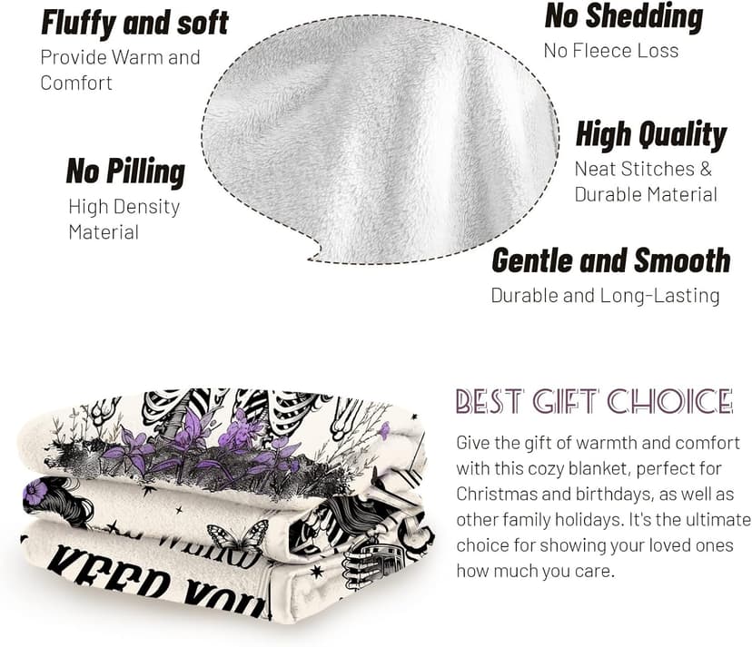 Gothic Best Friend Blanket,Gothic Funny Gift for Sister,Besties, BFFs, and Weird Friends,60"x50" Best Friend Birthday Gifts for Women,Best Friend Blanket Gifts for Women B0GSQN1SP4