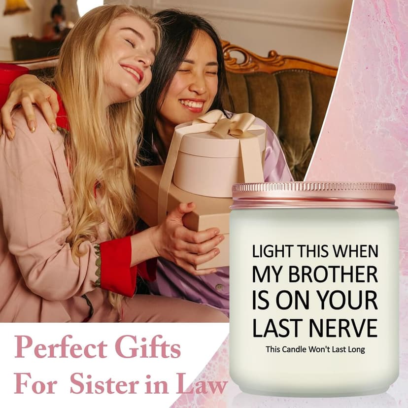 Sister in Law Gifts - Christmas, Birthday, Mother's Day, Wedding Gifts for Sister in Law - Lavender Scented Candles