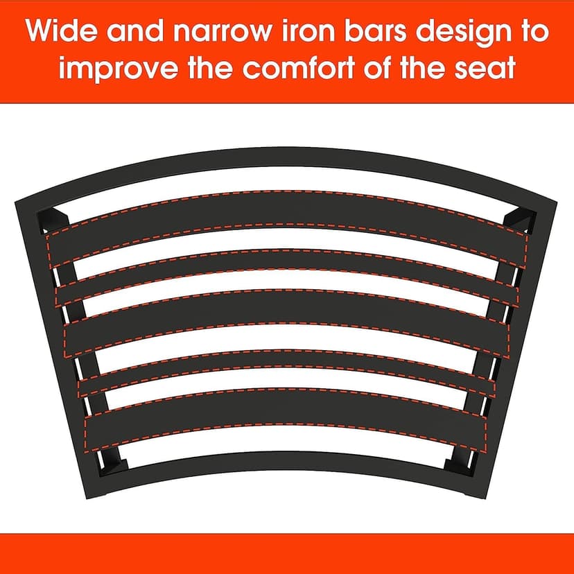 Heavy Duty Curved Fire Pit Bench Set of 4, Metal Outside Seating, Outdoor Steel Backless Benches for Garden, Patio, Porch, Backyard, Plant Stand