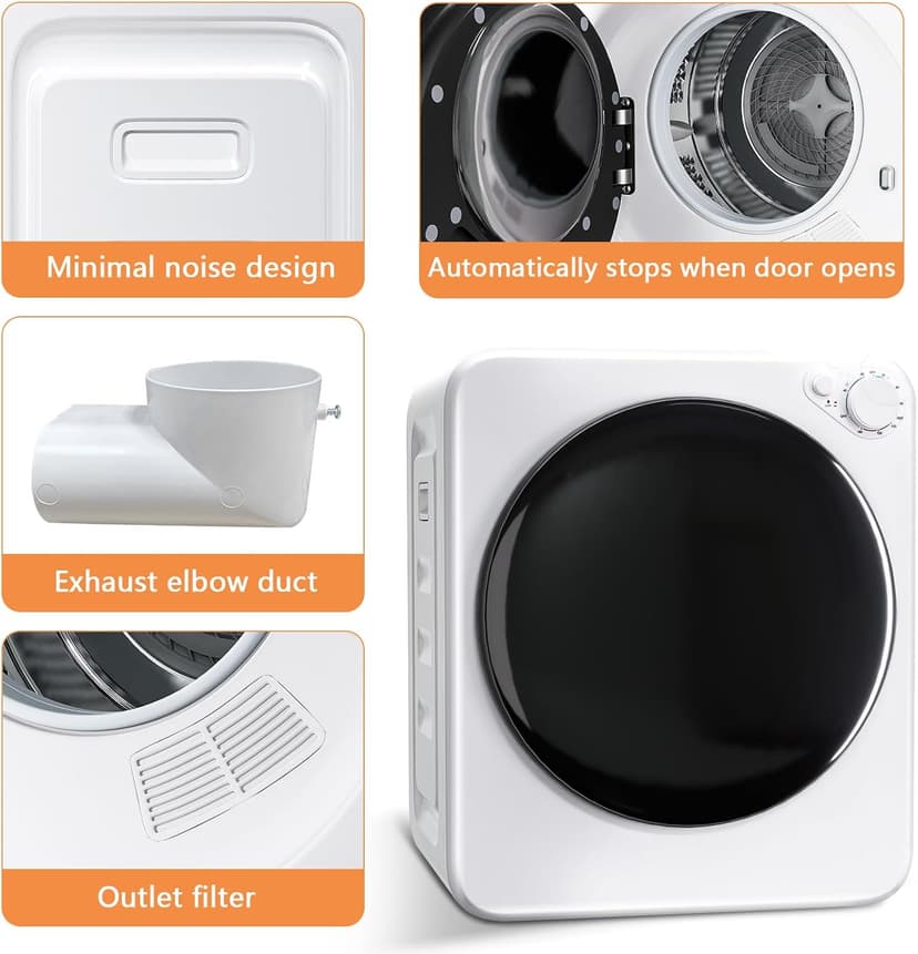 DOGHLY Portable Washer and Dryer Combo Set, 32 lbs Portable Clothes Dryers, 5 Drying Modes, 18 lbs Fully Automatic Washing Machine, Compact Washer and Dryer for Apartment, RV, Dorm