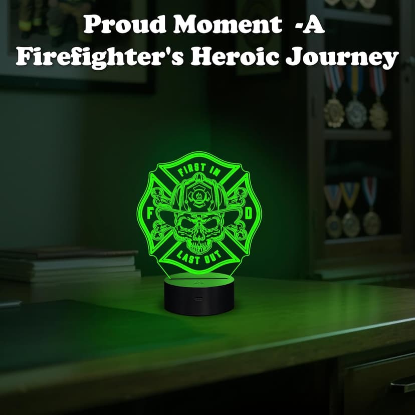 Firefighter Gifts, Fire Fighter Gifts Men, Fireman Night Light with 16 Colors Changing & Timer & Dimmer, Creative Gifts for Birthday, Father's Day, Graduation, Thank you, Xmas for Firefighter, Women