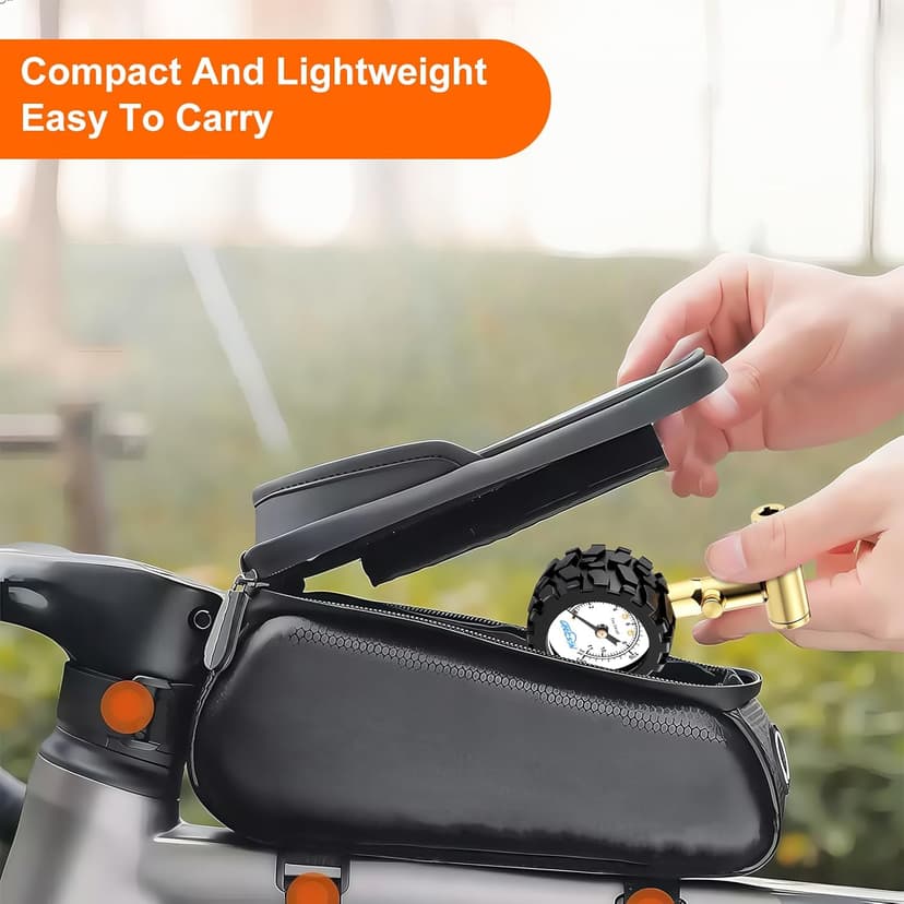 GODESON 1.5-Inch Bike Tire Pressure Gauge, Dual-Valve for Presta & Schrader Valves, 0-160 PSI/11 BAR with Gear Protection Sleeve, Fits MTB, Road, E-Bikes, Motorcycles & Trucks