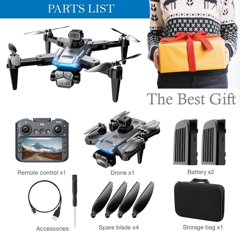 Drone with Camera for Beginners and Adults 4K, Foldable Remote Control Quadcopter, Altitude Hold, One Key Start, 3D Flips, 2 Batteries