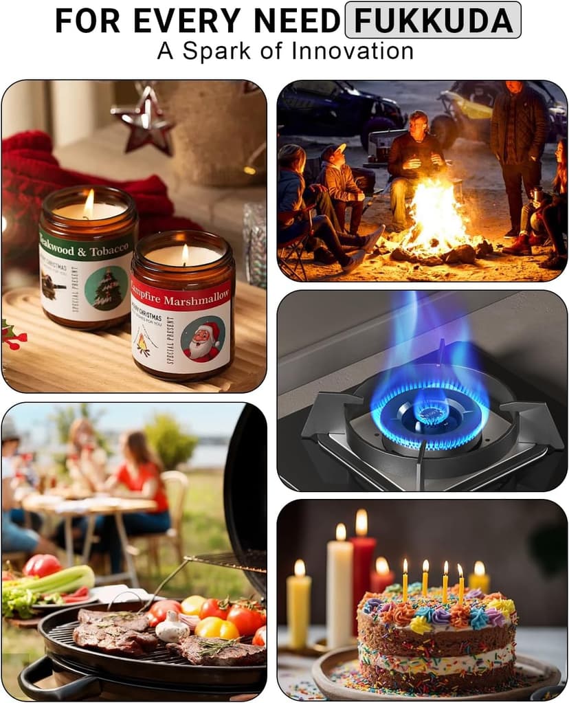 FUKKUDA Electric Candle Lighter, Rechargeable USB Arc Lighter for Candles, Fireplace, Camping BBQ, Christmas Stocking Stuffers, Birthday, Valentines Day and Easter Gifts for Women Men (Obsidian Black) B08GLRLH25