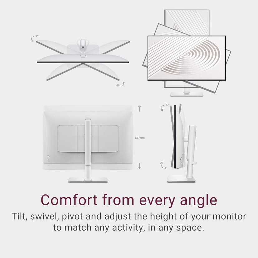 Dell S2425HS Monitor - 23.8 Inch, FHD (1920x1080) Display, 100Hz Refresh Rate 1500:1 Contrast Ratio, TÜV Rheinland Eye Comfort 4 Star, Integrated 2x5W Speaker, Height/Tilt/Swivel/Pivot - Ash White