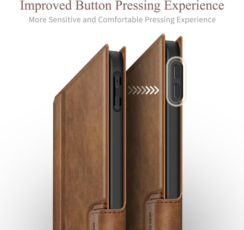 Antbox for iPad Pro 11 Inch Case M5 2025/M4 2024, Premium Vegan Leather, Supports Pencil Pro and Pencil (USB-C), Auto Sleep/Wake Function, Built-in Pencil Holder (Tan)