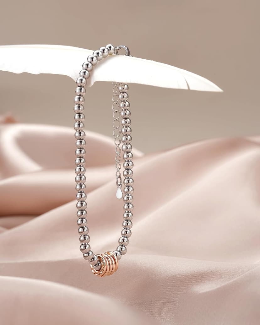 3 4 5 6 7 8 Decade Birthday Jewelry for Women Cool Happy Birthday Gift for 30 40 50 60 70 80 Year Old Women with Message Card Classy 30th-80th Birthday Gifts for Women, Rose Gold Charm Bracelet B0FH22JV4B