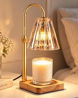 Candle Warmer Lamp with Timer Dimmer, Birthday Gifts for Mom Women Friend Sister, House Warming Gifts, Vintage Clear Wax Melt Warmer, Fall Decorations Office Apartment Dorm Room Home Decor