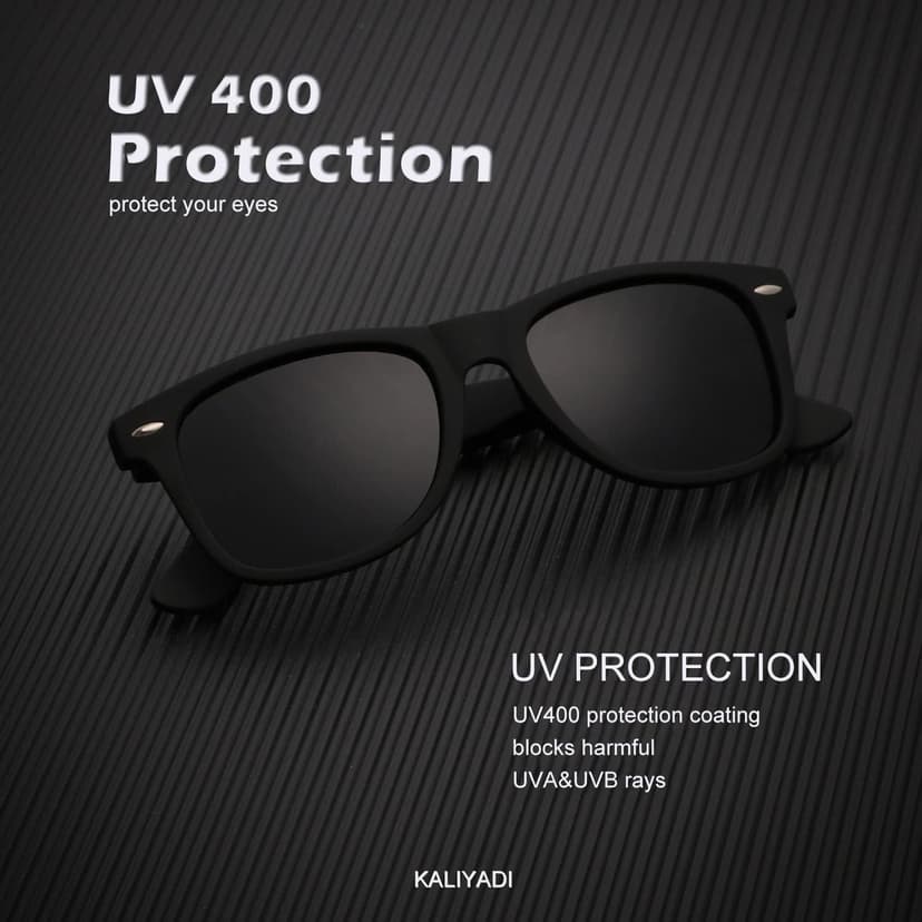 KALIYADI Polarized Sunglasses for Men and Women Matte Finish Sun glasses Color Mirror Lens UV Blocking (3 Pack)