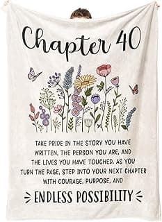 40 Year Old Birthday Gifts for Women, Friend, Sister, Mom, 1986 Bday Gift, Turning 40 Throw Blankets 50'' x 60'' Afterprints 40th Birthday Gifts Women, Chapter 40 Blanket Gift for Her B0F9W9BDSL