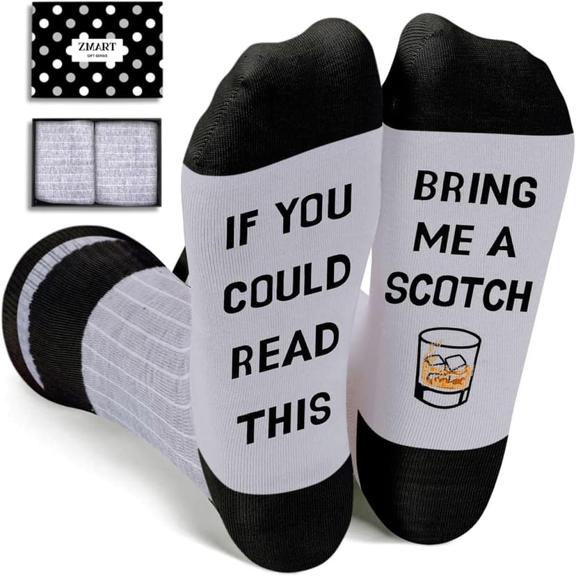 Zmart Drink Gifts for Men - Scotch Whiskey Socks for Drink Lovers, Beer Coffee Gifts