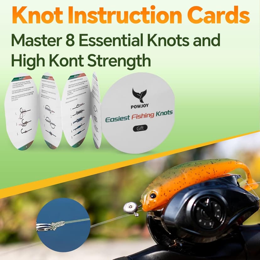 Pro Monofilament Fishing Line with Knot Instruction Cards for Multi Purpose Cost Effective, Strong Yet Thin Nylon String for Big Fishes, Tangle-Free & UV Resistant, 15/20/30/50/80LB