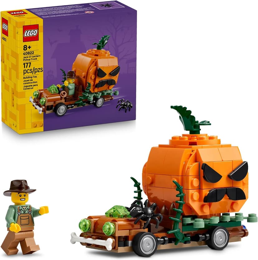 Building Toys for Boys & Girls, Ages 8+, Halloween Decor & Craft, 177 pieces, Gift for Kids LEGO Jack-O'-Lantern Pickup Truck 40822 B0FMPL53NT