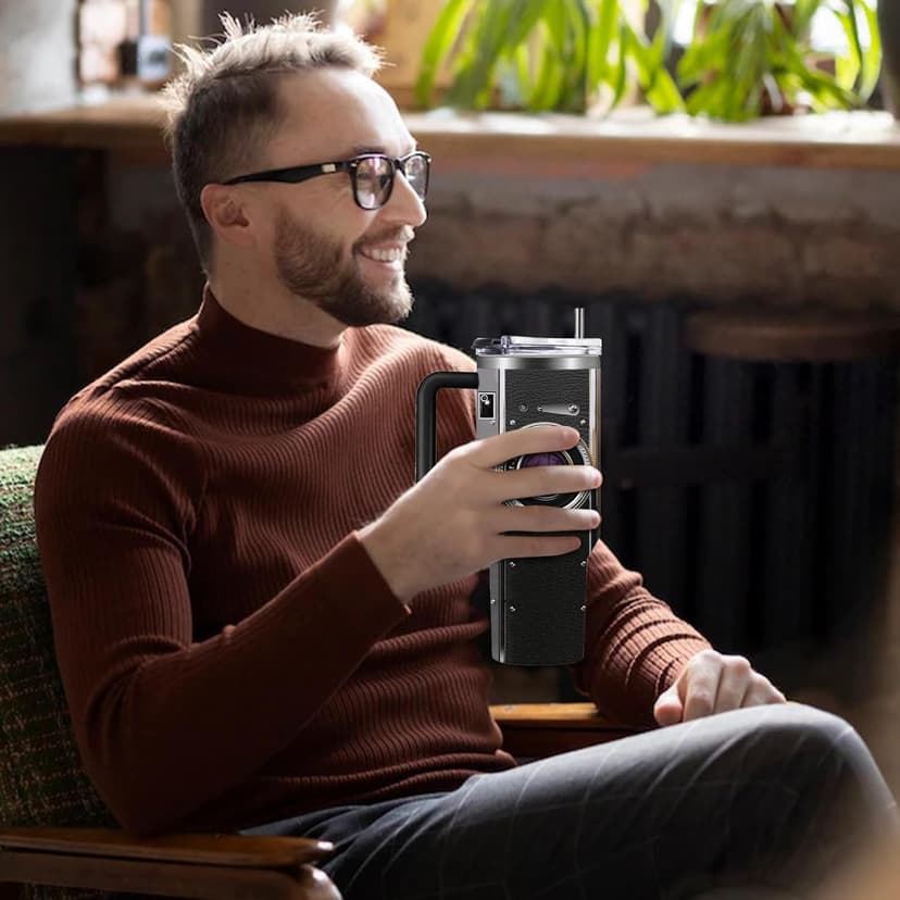 Photographer Gifts for Women Men Tumbler with Handle Straws 40oz Photography Lovers Camera Lens Coffee Cup Mugs, Cool Photographers Birthday Christmas Gifts