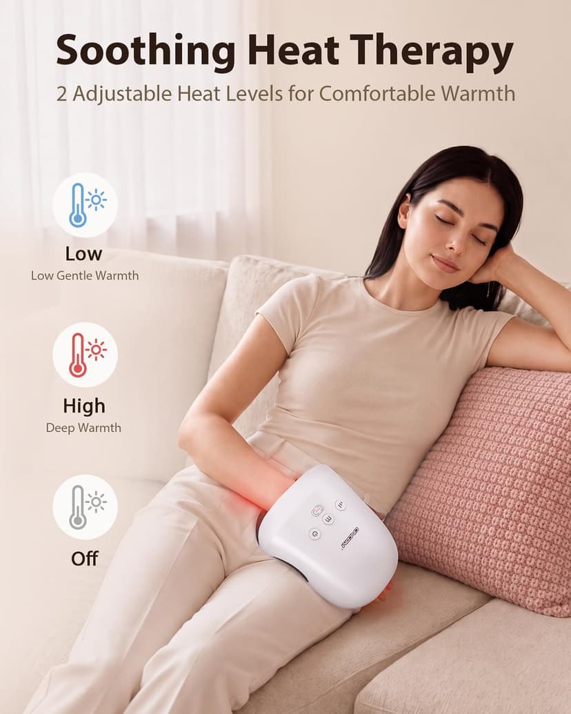 CINCOM Hand Massager - Cordless Hand Massager with Heat and Compression for Arthritis and Carpal Tunnel, Gifts for Women(White)