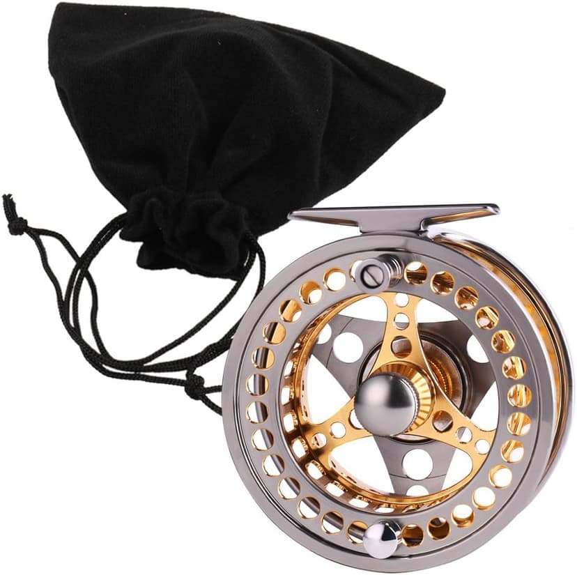 Sougayilang Fly Fishing Reel Large Arbor 2+1 BB with CNC-machined Aluminum Alloy Body and Spool in Fly Reel