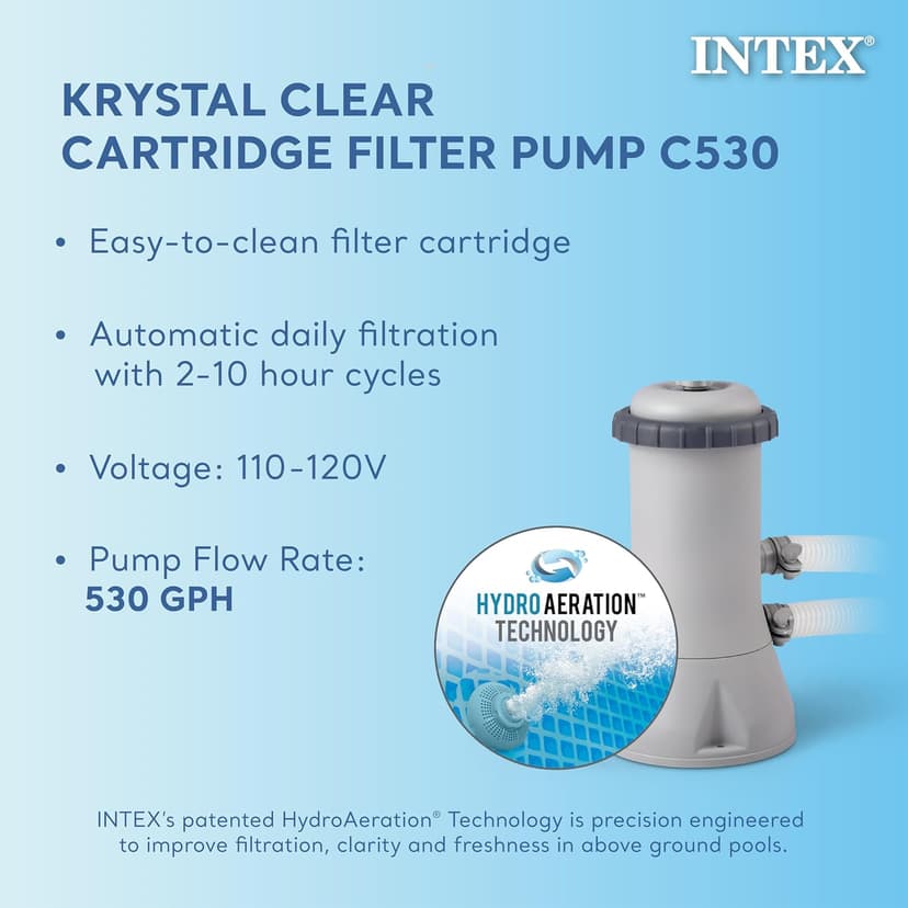 Intex 28157EH Easy Set Inflatable Swimming Pool Set: 15ft x 33in – Includes 530 GPH Cartridge Filter Pump – Puncture-Resistant Material – 2587 Gallon Capacity – 26in Water Depth