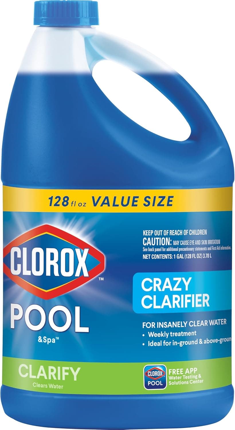 Clorox® Pool&Spa™ Swimming Pool Crazy Clarifier, Creates Crystal Clear Pool Water, 128 Fl Oz (Pack of 1)