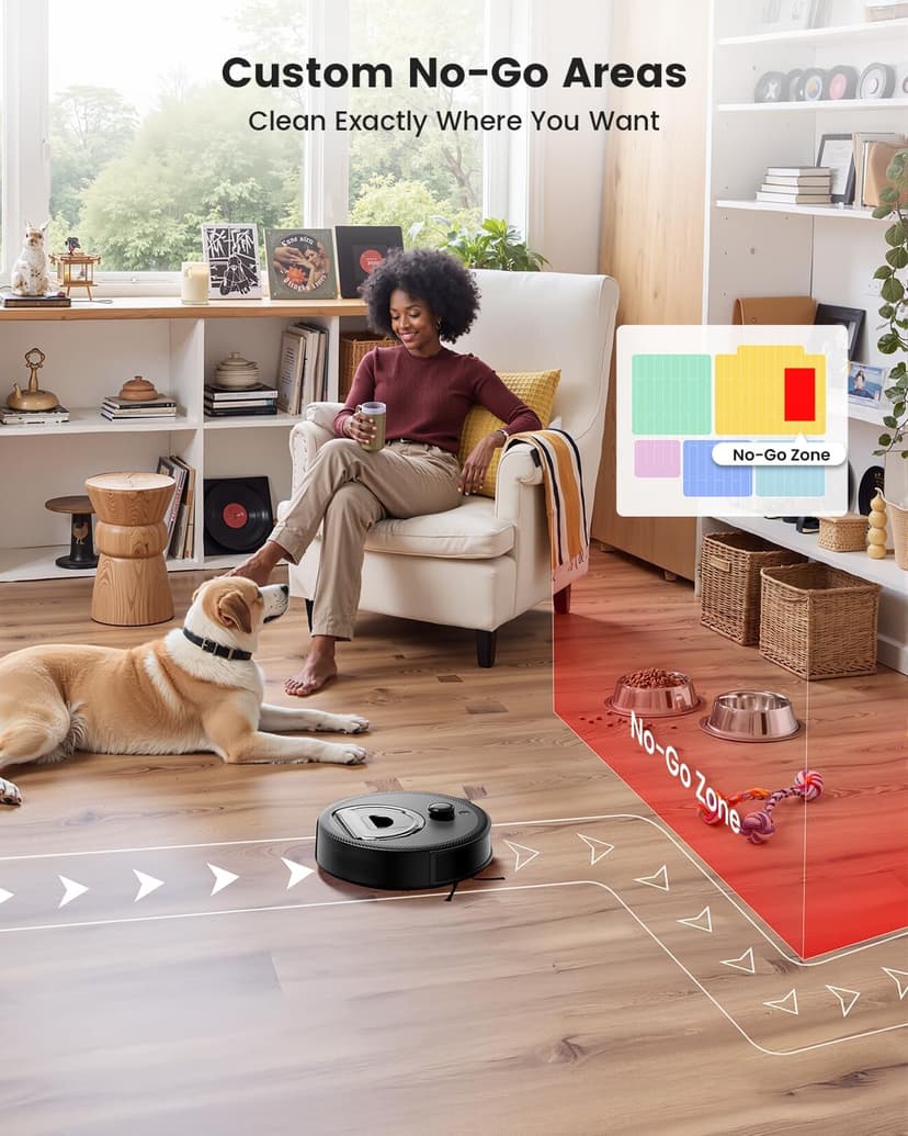 Lefant LiDAR Robot Vacuum and Mop, 450ml Visible Dustbin, Upgraded 190° PSD Obstacle Avoidance, Customized Cleaning, Multi-Floor Mapping, 150 Mins Runtime, 2.4G/5G WiFi, Pet Hair & Carpets, M330 Pro
