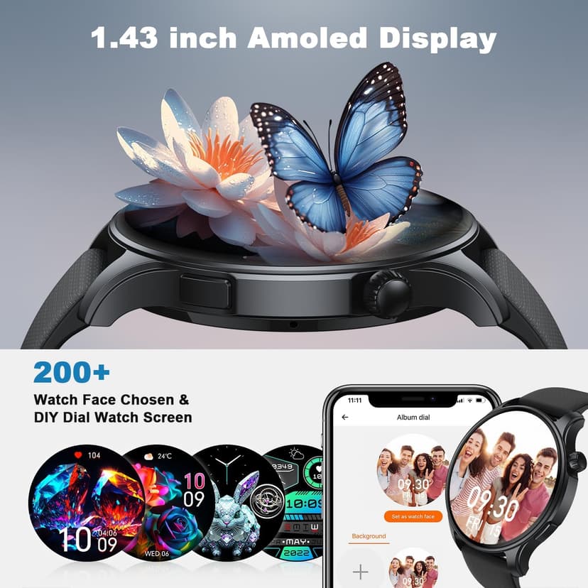 Smart Watch for Men Women Fitness: Waterproof Make Answer Call Digital Mens Watches Running Pedometer Step Tracker Smartwatch Android Phone iPhone Samsung Compatible Sleep SpO2 Heart Rate Monitor