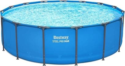 Bestway Steel Pro MAX 15’ x 48" Above Ground Pool, Round Metal Frame Outdoor Swimming Pool for Backyard, Blue, Pool ONLY