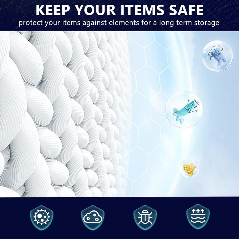 Vacuum Seal Bags for Clothing with Electric Pump, 6 Pack (2 Jumbo 2 Large 2 Medium Vacuum Storage Bags) Space Bags Vaccine Vacuum Sealed Storage Bags for Travel Luggage Blankets Bedding