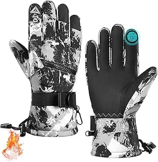 VZVXDW Winter Gloves, Waterproof Thermal Touchscreen Ski Glove, Suit for Ski, Cycling, Hiking, Driving, Typing, Freezer Work