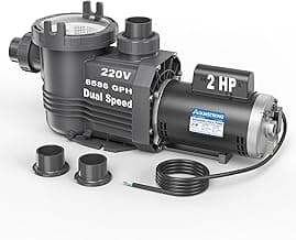 AQUASTRONG In/Above Ground Pool Pump Pure Copper Motor Energy Efficient High Flow Powerful Self Primming Swimming Pool Pumps with Filter Basket, Grey