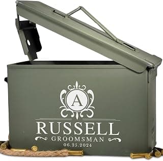 On The Rox Personalized Groomsmen Ammo Box For Men - Custom Groomsmen Ammo Can Gift Set - Authentic Grade 1 Military Ammo Box Gift For Dad - Personalized Wedding Favors - Custom Gift B0CWLPHL32