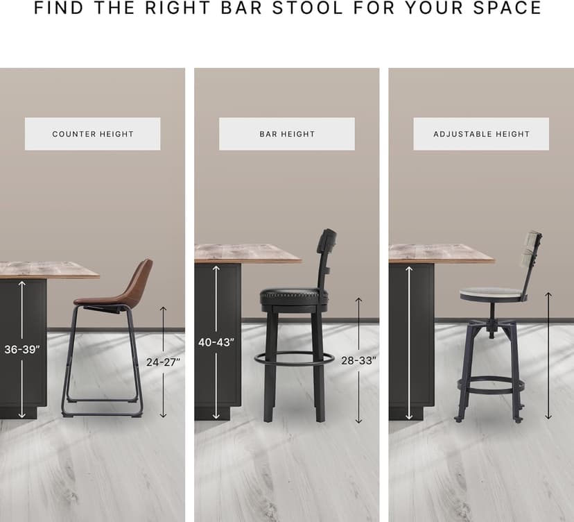Signature Design by Ashley Gesthaven Counter Height Barstool, Set of 2, Adjustable Levelers, Solid Wood Frame, Natural/Brown