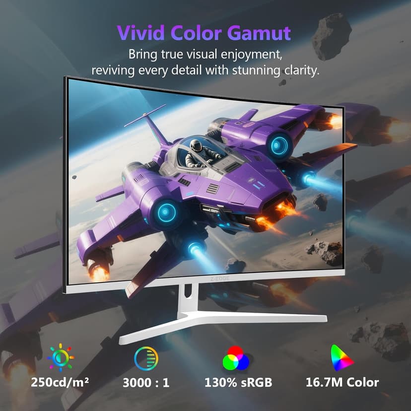 Z Z-EDGE 27 inch Curved Gaming Monitor, FHD 1080P 300Hz 240Hz Computer Monitor, Ultra-Fast MPRT 1ms Curved Monitor, 1500R, 16.7M Colors, UG27H Frameless Bezel, 2X DP 1.4 Ports and 2X HDMI 2.0 Ports