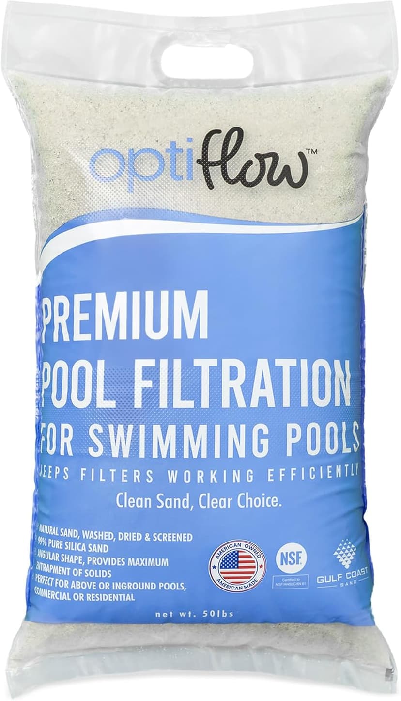 Pool Filter Sand, Premium Filtration with Pure Silica Formula, 50 Lbs - Swimming Pool System Accessories and Supplies for Cleaning and Maintenance