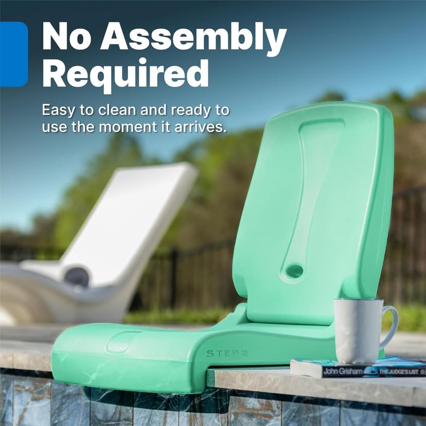 Step2 Foldable Adult Flip Seat, Portable Outdoor Chair for Poolside, Tailgating, Camping, Picnic Chair, Provides Back Support When Sitting on Ground, White