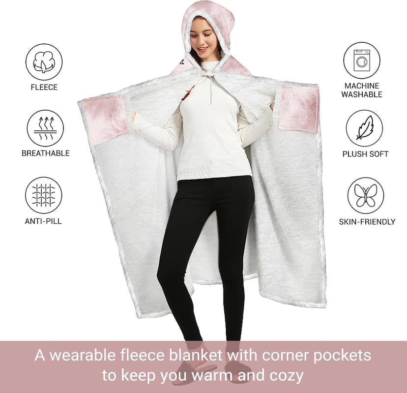 Spoiled Wife Fleece Wearable Blanket Hoodie - Mothers Day Gifts for Wife from Husband - Birthday Wife Gift Ideas B0CSDFLL6R