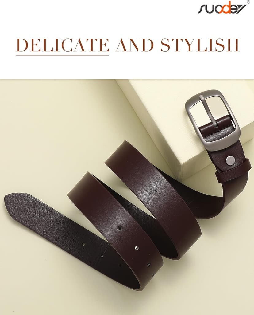 SUOSDEY Women Belts For Jeans Dresses Pants Ladies Leather Waist Belt with Elegant Buckle, Width 1.3"
