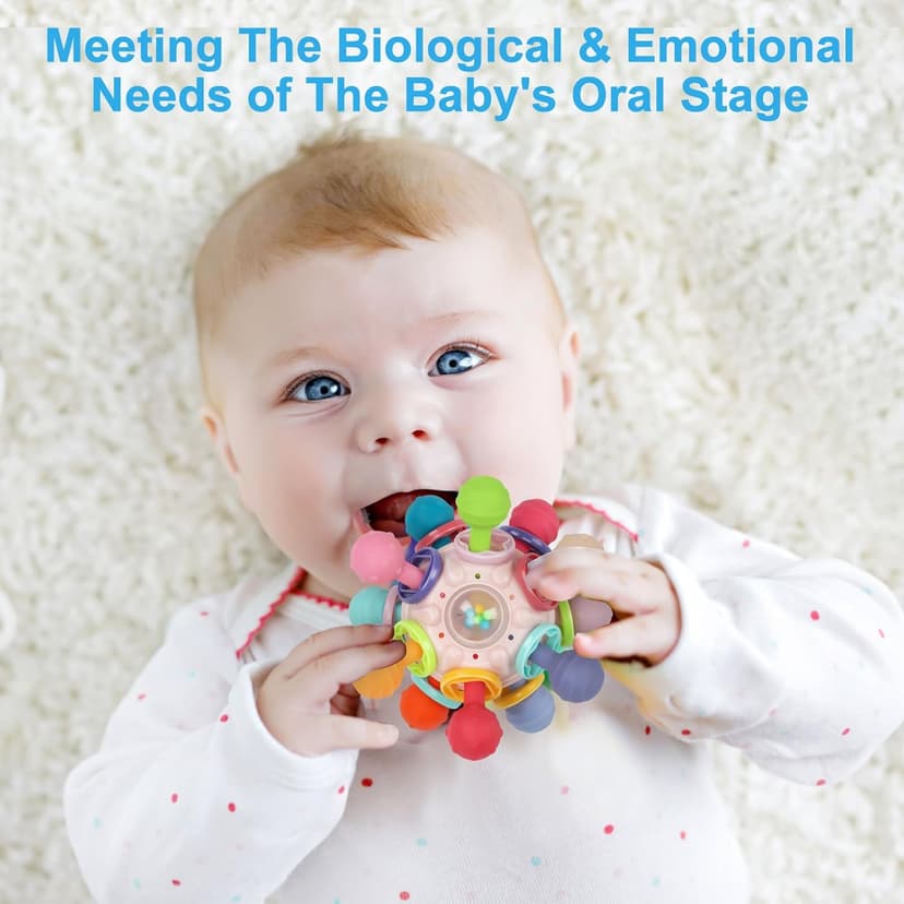 Baby Montessori Sensory Toys for 0-6 6-12 Months, Baby Teether Teething Toys for Babies 0 3 6 9 12 18 Months, Newborn Infant Learning Developmental Toys Gifts for 1 2 Year Old Boys Girls