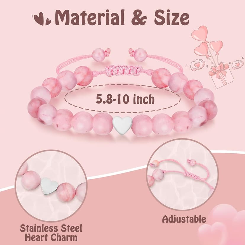 Sereney Birthday Gifts for Girls, Beaded Bracelets as 1 3 4 5 6 7 8 9 10 11 12 13 15 16 Year Old Birthday Gift, Adjustable Stone/Pearl Bracelet as Happy Birthday Gifts for Daughter Granddaughter Niece