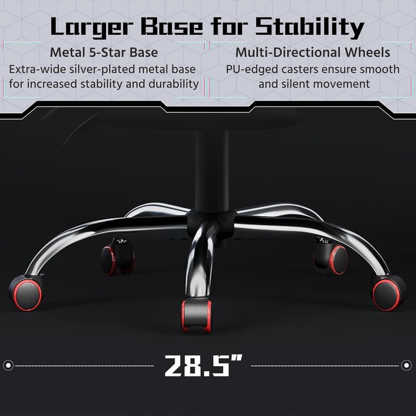 Yaheetech Gaming Chair, Video Game Chair with Massage Lumbar Support and Footrest Height Adjustable Ergonomic Computer Chair with Swivel Seat and Headrest, Black/Red