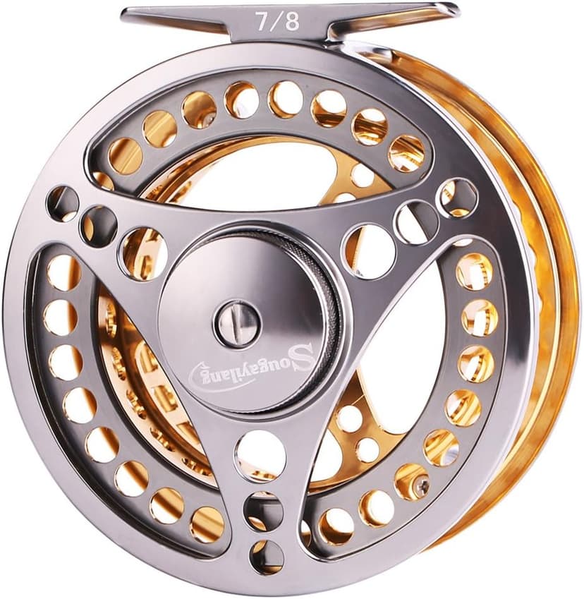 Sougayilang Fly Fishing Reel Large Arbor 2+1 BB with CNC-machined Aluminum Alloy Body and Spool in Fly Reel