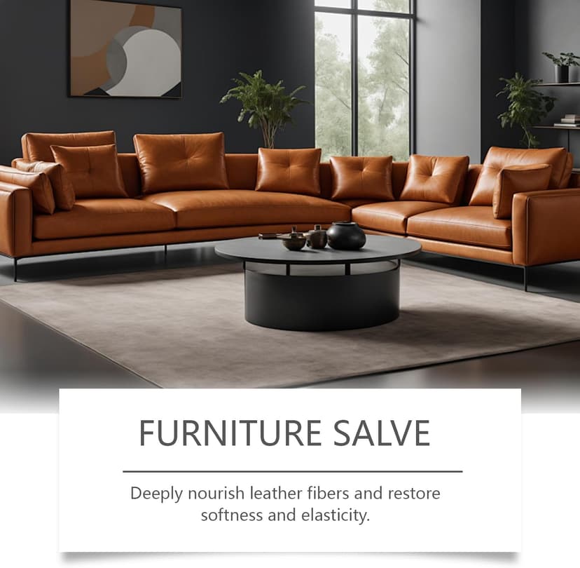 Leather & Furniture Repair Salve with Brush, Original Leathers Recoloring Balm Wood Cleaner, Wood Polish Wax, Household Upholstery Maintenance Kit for Home, Sofa, Car Seats