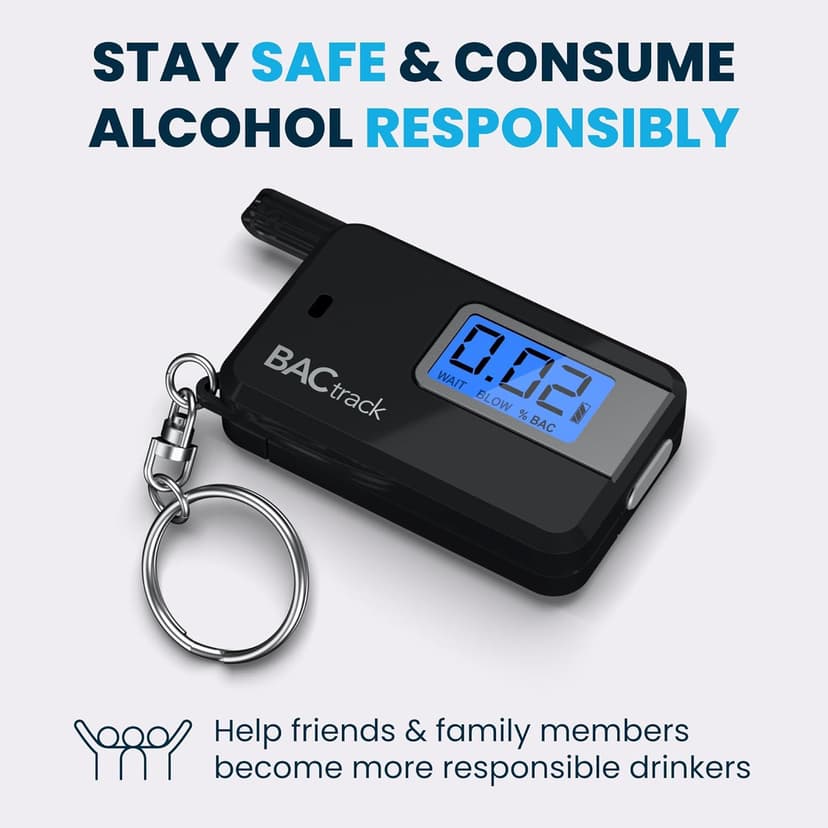 BACtrack Go Keychain Breathalyzer (Black) | Ultra-Portable Pocket Keyring Alcohol Tester for Personal Use