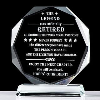 Movdyka Retirement Gifts for Men Women 2025 Happy Retire Present Decorations Crystal Plaque Keepsakes Best Retirement Gift Ideas for Boss Coworker Retired Teacher Doctor Friends Mom