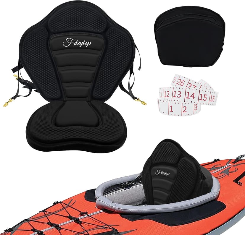 Thickened Kayak Seats - Premium Shockproof Seats with Back Support for Kayaking, Canoeing, Fishing, Paddle Boarding - Comfort, Versatility and Extra Storage