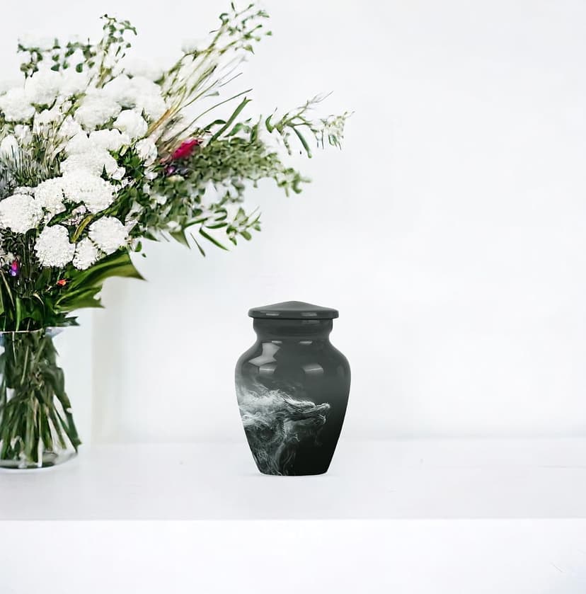 Dragon Urn, 3 Inch - Compact Urns for Human Ashes - Unique Urns - Burial Urns for Ashes - Artistic Urns - Small Decorative Urn - Memorial Urns for Grandparents - Pack of 1, Black B0D8BR9288
