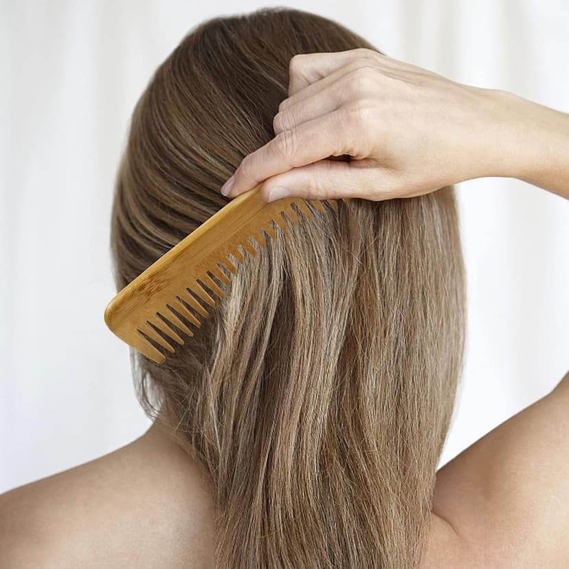 MRD Hair Brush Set, Natural Bamboo Comb Paddle Detangling Hairbrush, Wide-tooth and tail comb No Bristle, suit for Women Men and Kids Thick/Thin/Curly/Dry Hair Gift kit