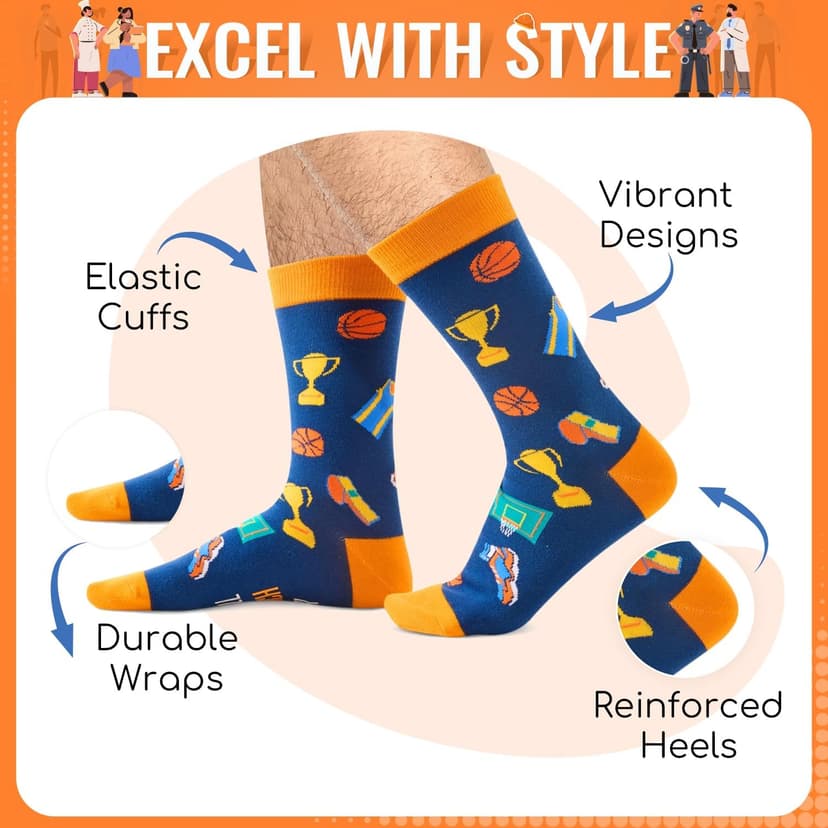 Zmart Appreciation Gifts Ideas - Socks for Coach Police School Bus Driver Chef Lawyer