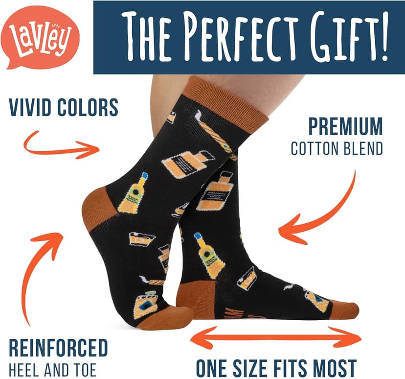 Lavley Food Socks - Hilarious gift for food lovers and snack fans - Great gag gift or stocking stuffer for holidays
